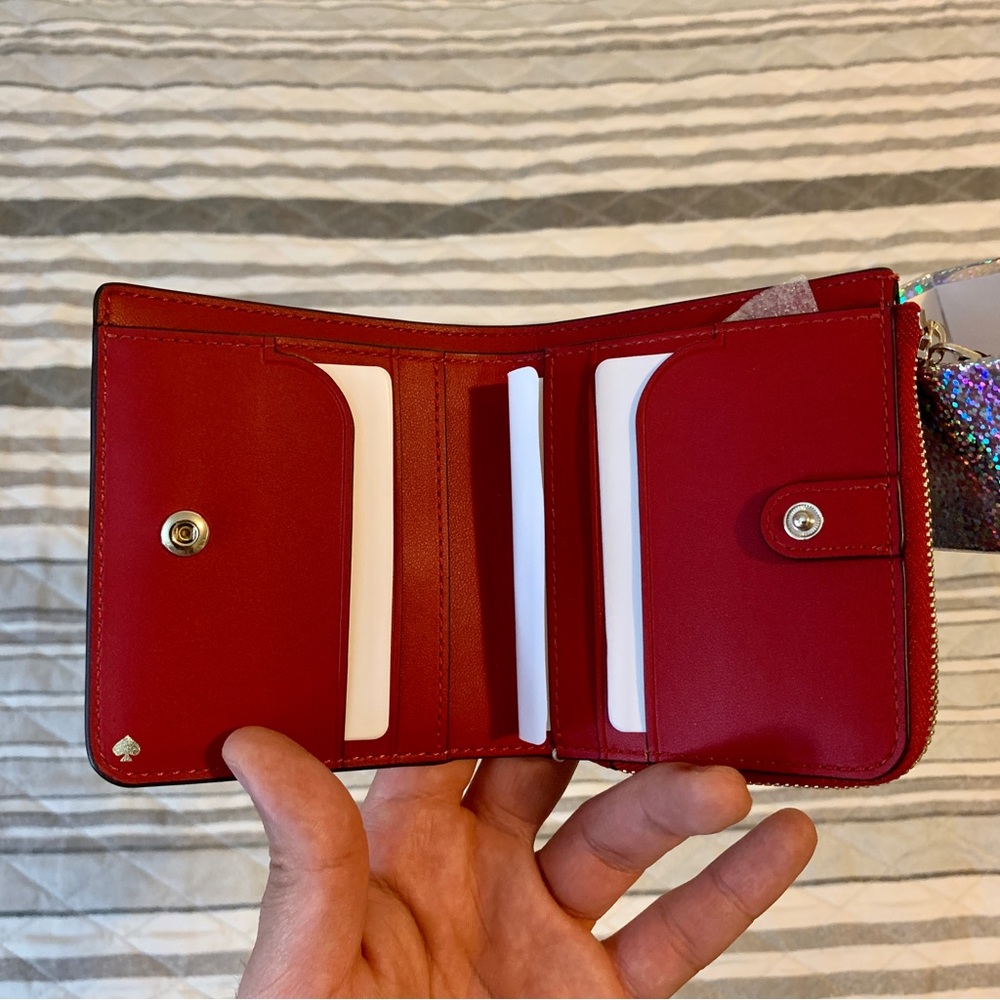 SOLD❗️Kate Spade Pink Multi L-Zip Bifold Wallet - Picture 7 of 11